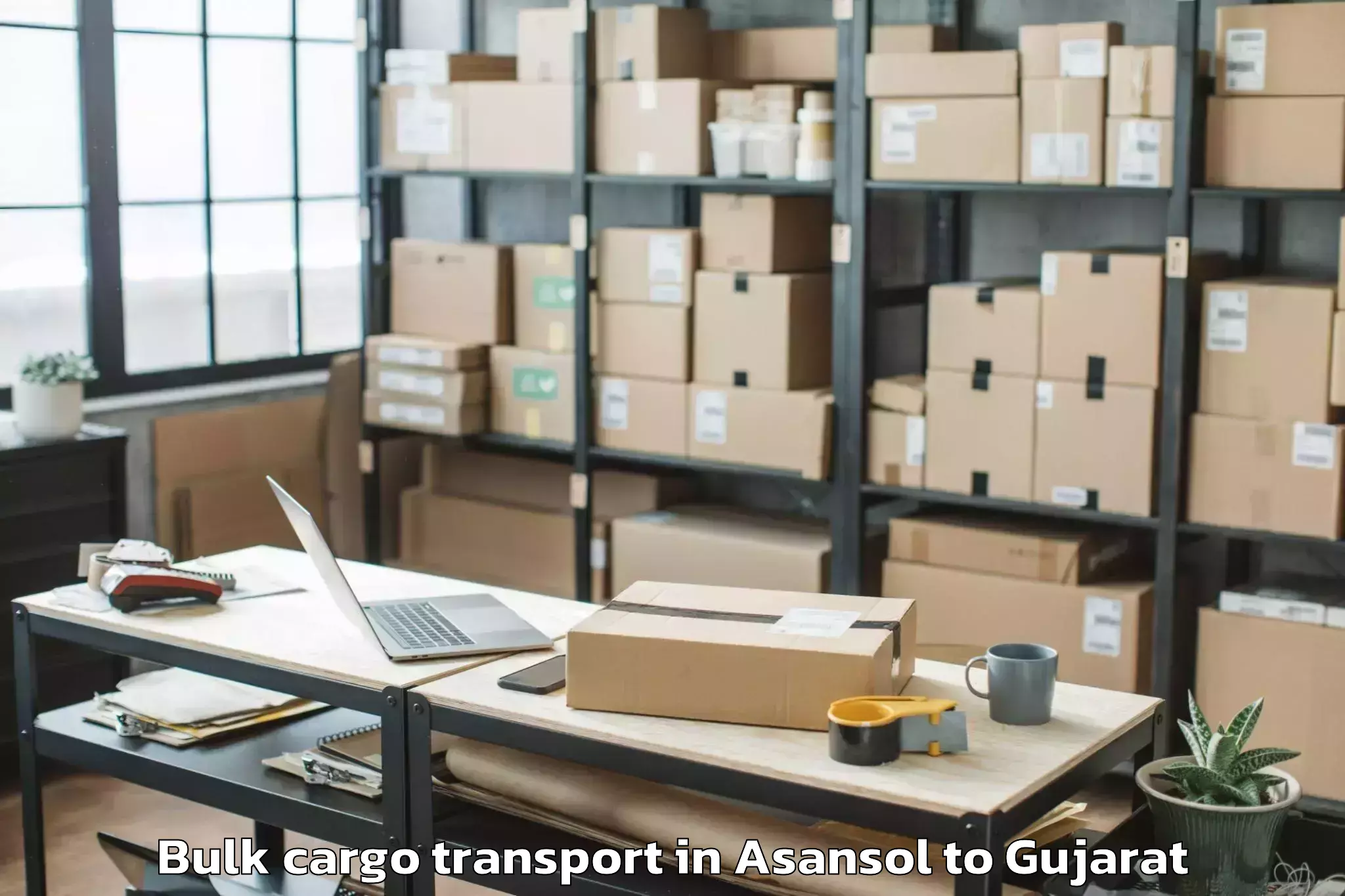 Book Asansol to Vaghodia Bulk Cargo Transport Online